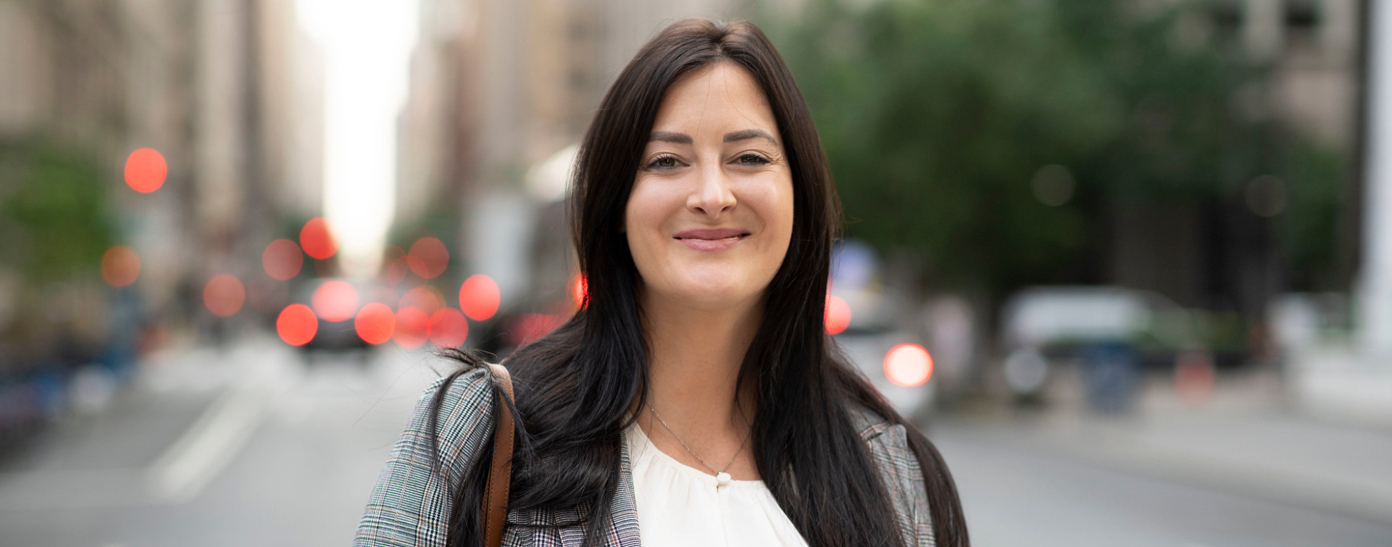 image of MBA student standing in New York City
