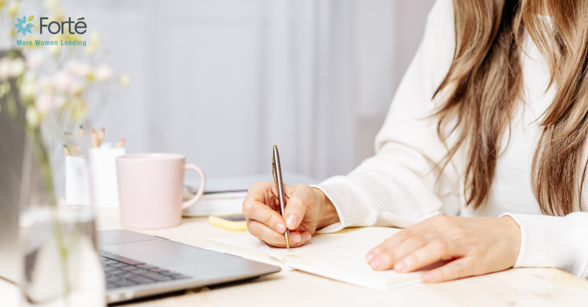 Woman with notebook
